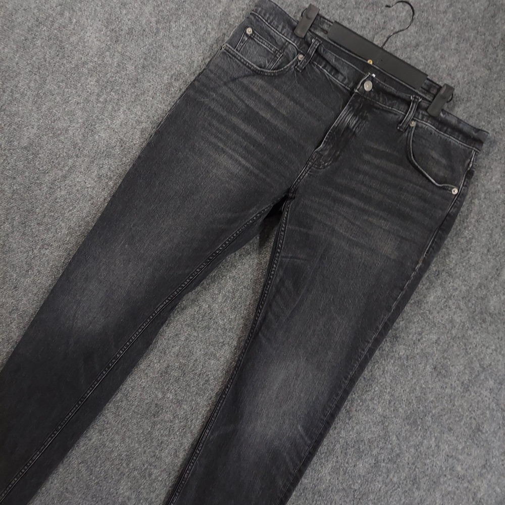 7 For All Mankind The Stacked Skinny Jeans Mens 36x34 Black Faded Stretch Denim
